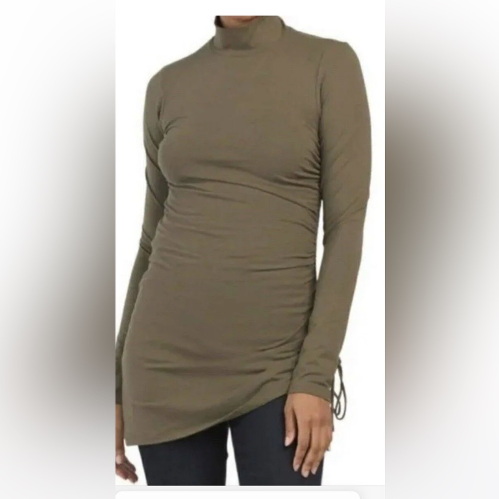 Theory ruched mock neck T